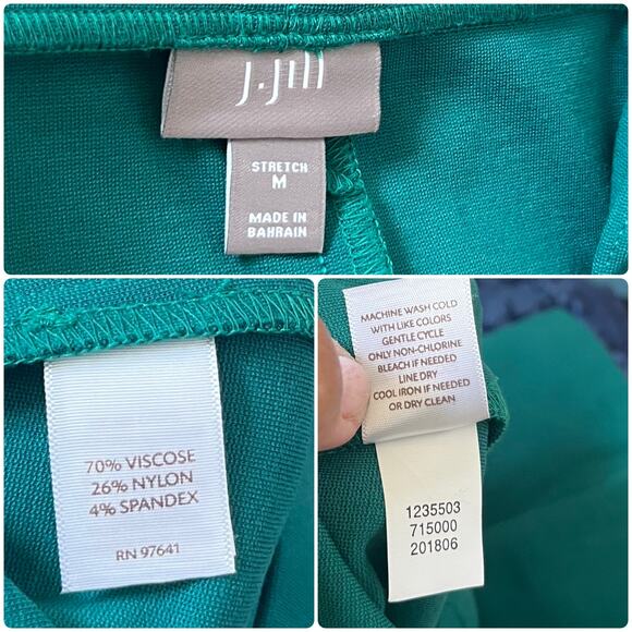 J Jill Kelly Green Ponte Knit Knee Length Stretchy Pencil Skirt Size Medium - Picture 5 of 6